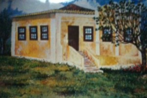 Casa de Ignacio Antônio da Silva, Belém Novo, casa que existia ao lado do Hotel Cassino. Foto de pintura enviada por Cristiano Ignacio da Silveira Goulart, tetraneto do fundador de Belém.